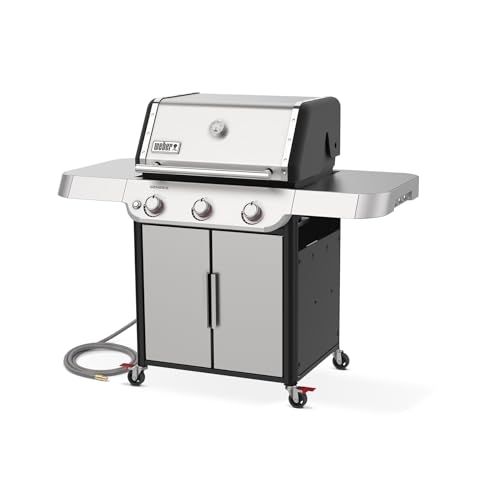 Weber Genesis S-315 Natural Gas Grill for Outdoor Cooking, Stainless Steel, 3 Burners – Stainless Steel Cooking Grates & PureBlu Burners