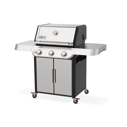 Weber Genesis S-315 Liquid Propane Gas Grill for Outdoor Cooking, Stainless Steel, 3 Burners – Stainless Steel Cooking Grates & PureBlu Burners