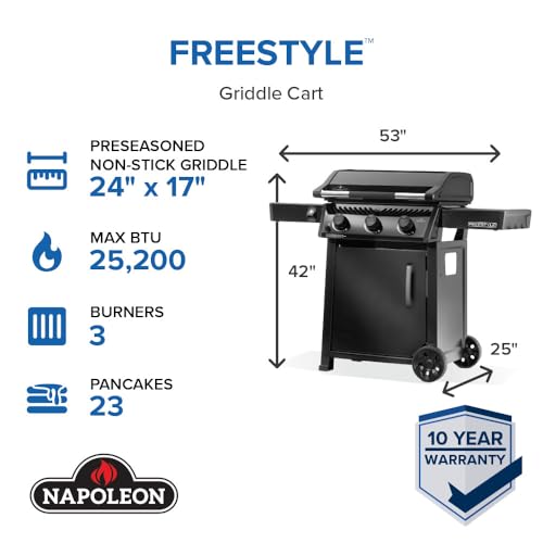 Freestyle™ 24 Inch Pre-seasoned Non-Stick Griddle, Propane
