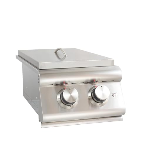 Heavy-Duty Stainless Steel Outdoor | Blaze Double Side Burner Natural Gas Grill Barbeque | LED Lights Thermometer | Best Of Backyard For Grilling