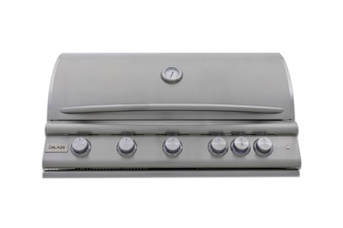 Blaze Premium LTE+ 40-Inch 5-Burner Built-In Natural Gas Grill | Stainless Steel Outdoor BBQ with Rear Infrared Burner, LED Control Knobs &