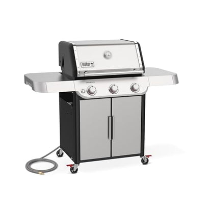 Weber Genesis S-315 Natural Gas Grill for Outdoor Cooking, Stainless Steel, 3 Burners – Stainless Steel Cooking Grates & PureBlu Burners