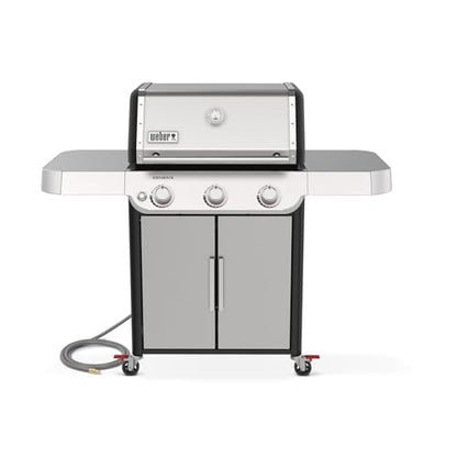 Weber Genesis S-315 Natural Gas Grill for Outdoor Cooking, Stainless Steel, 3 Burners – Stainless Steel Cooking Grates & PureBlu Burners