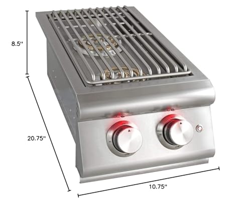 Heavy-Duty Stainless Steel Outdoor | Blaze Double Side Burner Natural Gas Grill Barbeque | LED Lights Thermometer | Best Of Backyard For Grilling