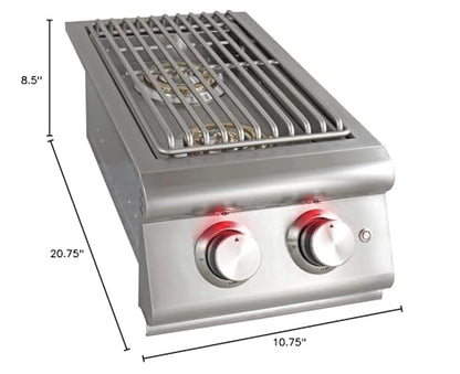 Heavy-Duty Stainless Steel Outdoor | Blaze Double Side Burner Natural Gas Grill Barbeque | LED Lights Thermometer | Best Of Backyard For Grilling