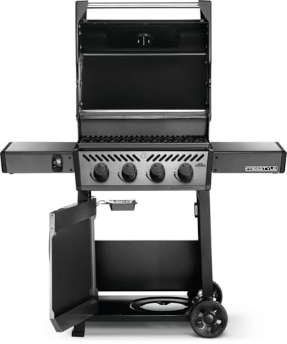 Napoleon Freestyle 425 Propane Gas Outdoor Grill, Graphite Grey – 4-Burner Backyard BBQ for Home Grilling