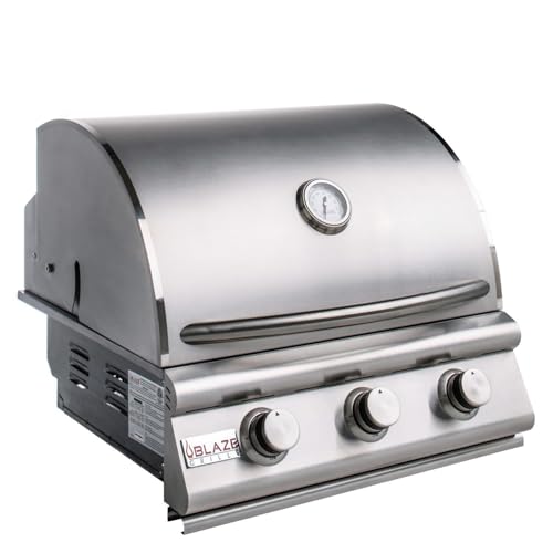 Blaze Outdoor Kitchen Grill | 25- inch Built-in Propane Gas Grill | 3 Burner Barbecue | Premium BBQ | Commercial Grade Grilling Experience | Best in