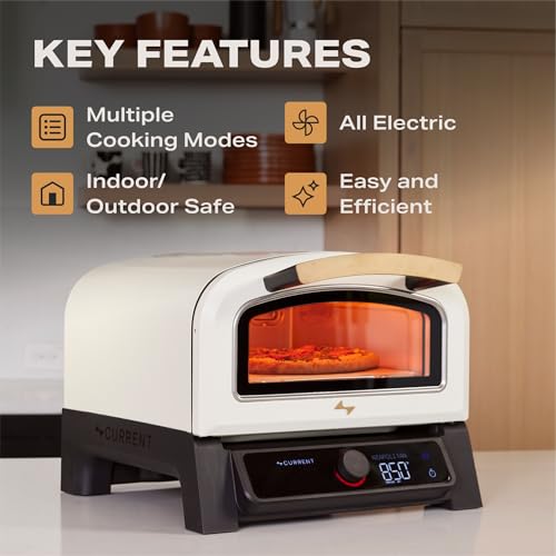 Current® Model P Electric Pizza Oven Indoor & Outdoor, 850°F Countertop Oven, No Turning Required, Perfect Pizza Every Time, Smart App Control
