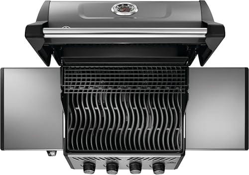 Napoleon Freestyle 425 Propane Gas Outdoor Grill, Graphite Grey – 4-Burner Backyard BBQ for Home Grilling