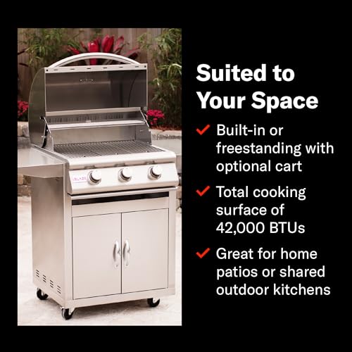 Blaze Outdoor Kitchen Grill | 25- inch Built-in Propane Gas Grill | 3 Burner Barbecue | Premium BBQ | Commercial Grade Grilling Experience | Best in