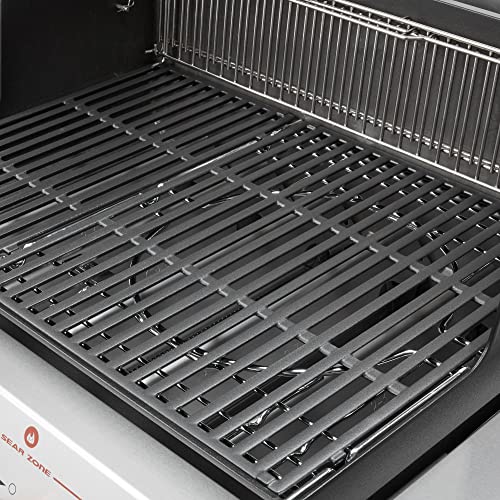 Weber Genesis E-435 Liquid Propane Gas Grill for Outdoor Cooking, 4 Burners and 1 Side Burner, Black – Porcelain-Enameled Cast-Iron Grates, PureBlu
