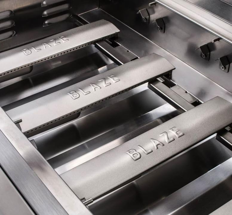 Blaze Premium LTE+ 40-Inch 5-Burner Built-In Natural Gas Grill | Stainless Steel Outdoor BBQ with Rear Infrared Burner, LED Control Knobs &