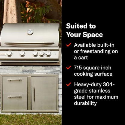 Blaze Gas Grill | 32-inch Built-in Natural Gas Grill | 4 Burner BBQ | Premium Outdoor Kitchen Grilling Experience | Best in Class Warranty | LTE+ |