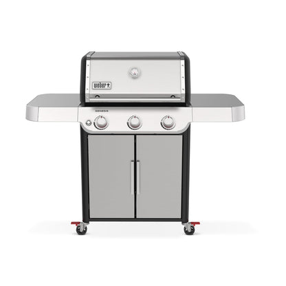 Weber Genesis E-415 Liquid Propane Gas Grill for Outdoor Cooking, 4 Burners, Black – Porcelain-Enameled Cast-Iron Grates & PureBlu Burners