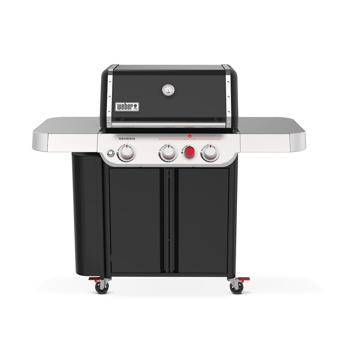 Weber Genesis E-415 Liquid Propane Gas Grill for Outdoor Cooking, 4 Burners, Black – Porcelain-Enameled Cast-Iron Grates & PureBlu Burners