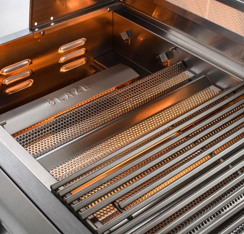 Blaze Premium LTE+ 40-Inch 5-Burner Built-In Natural Gas Grill | Stainless Steel Outdoor BBQ with Rear Infrared Burner, LED Control Knobs &