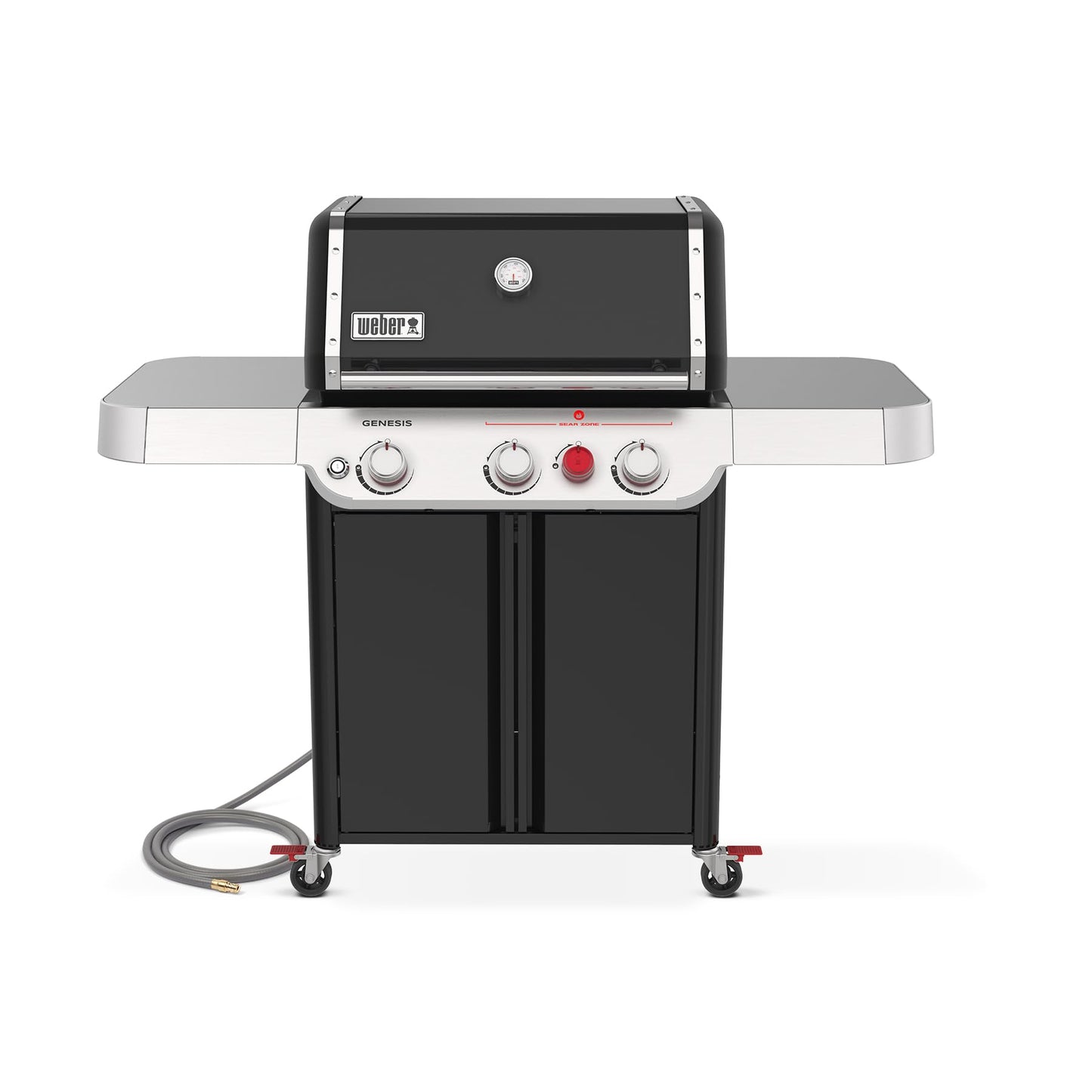 Weber Genesis E-325 Natural Gas Grill for Outdoor Cooking, 3 Burners, Black – Porcelain-Enameled, Cast-Iron Grates, PureBlu Burners & Sear Zone