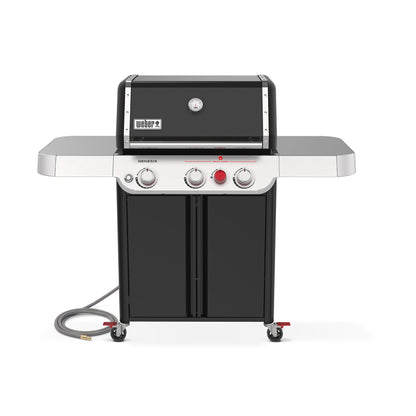 Weber Genesis E-325 Natural Gas Grill for Outdoor Cooking, 3 Burners, Black – Porcelain-Enameled, Cast-Iron Grates, PureBlu Burners & Sear Zone