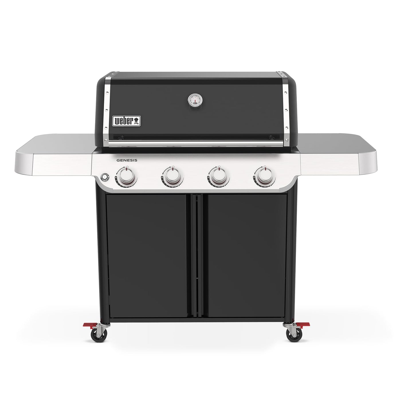 Weber Genesis E-415 Liquid Propane Gas Grill for Outdoor Cooking, 4 Burners, Black – Porcelain-Enameled Cast-Iron Grates & PureBlu Burners